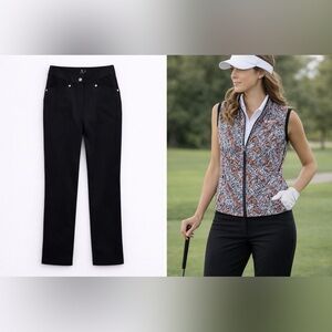 Daily Sport Black Golf Pants Size 2 Athleisure Golfcore Stretch Activewear